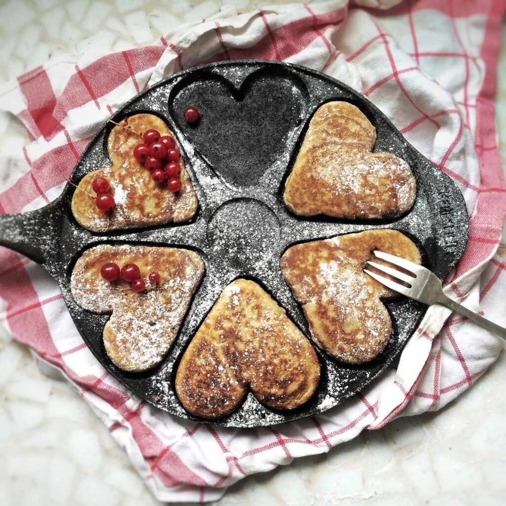 Pfannkuchen in Herzform